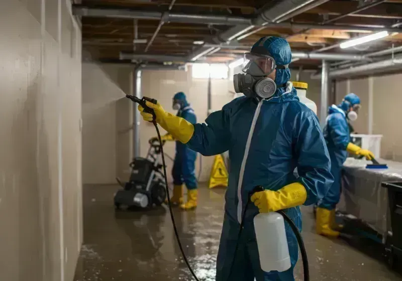 Basement Sanitization and Antimicrobial Treatment process in Sugar Grove, IL